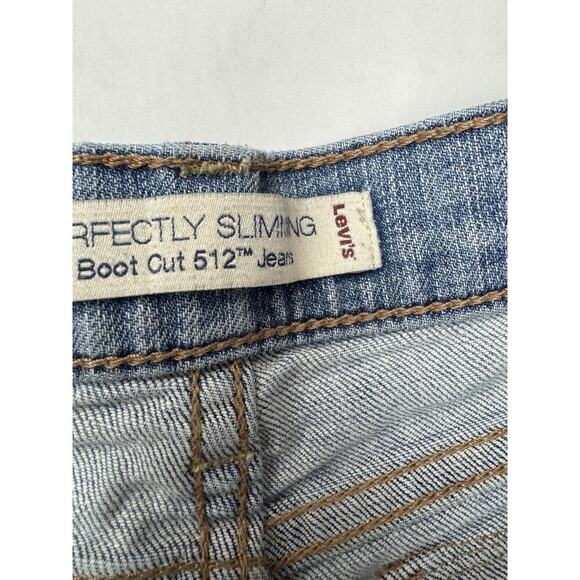 Levi's 512 Perfectly Slimming Bootcut Jeans Light Western Grunge Women's 6 Short - Picture 9 of 14